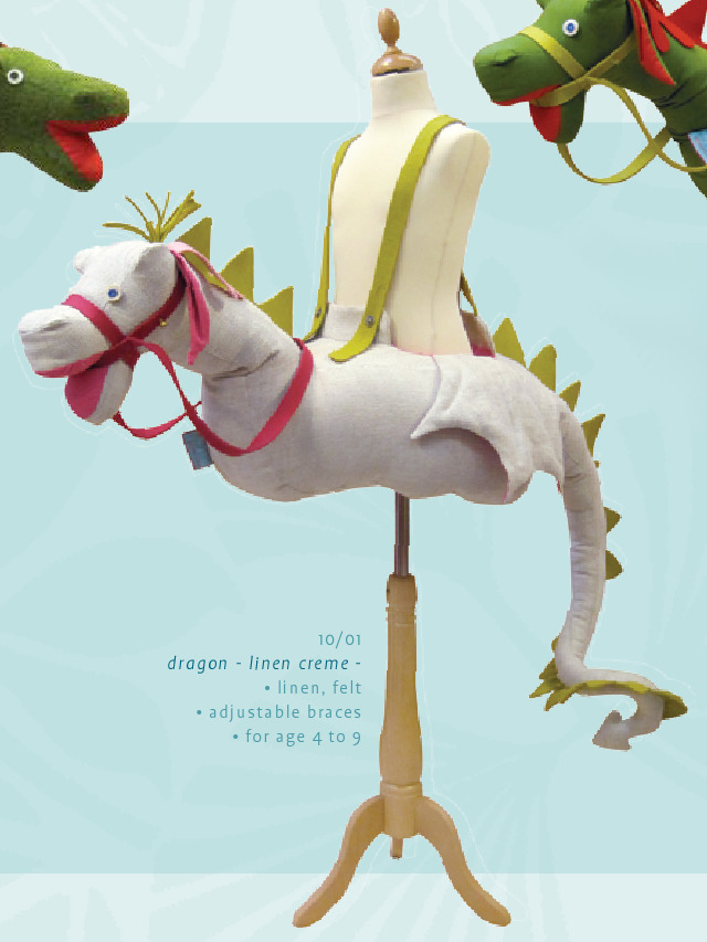 Savo & pomelina Drachen, Leinen, creme Ansicht 2