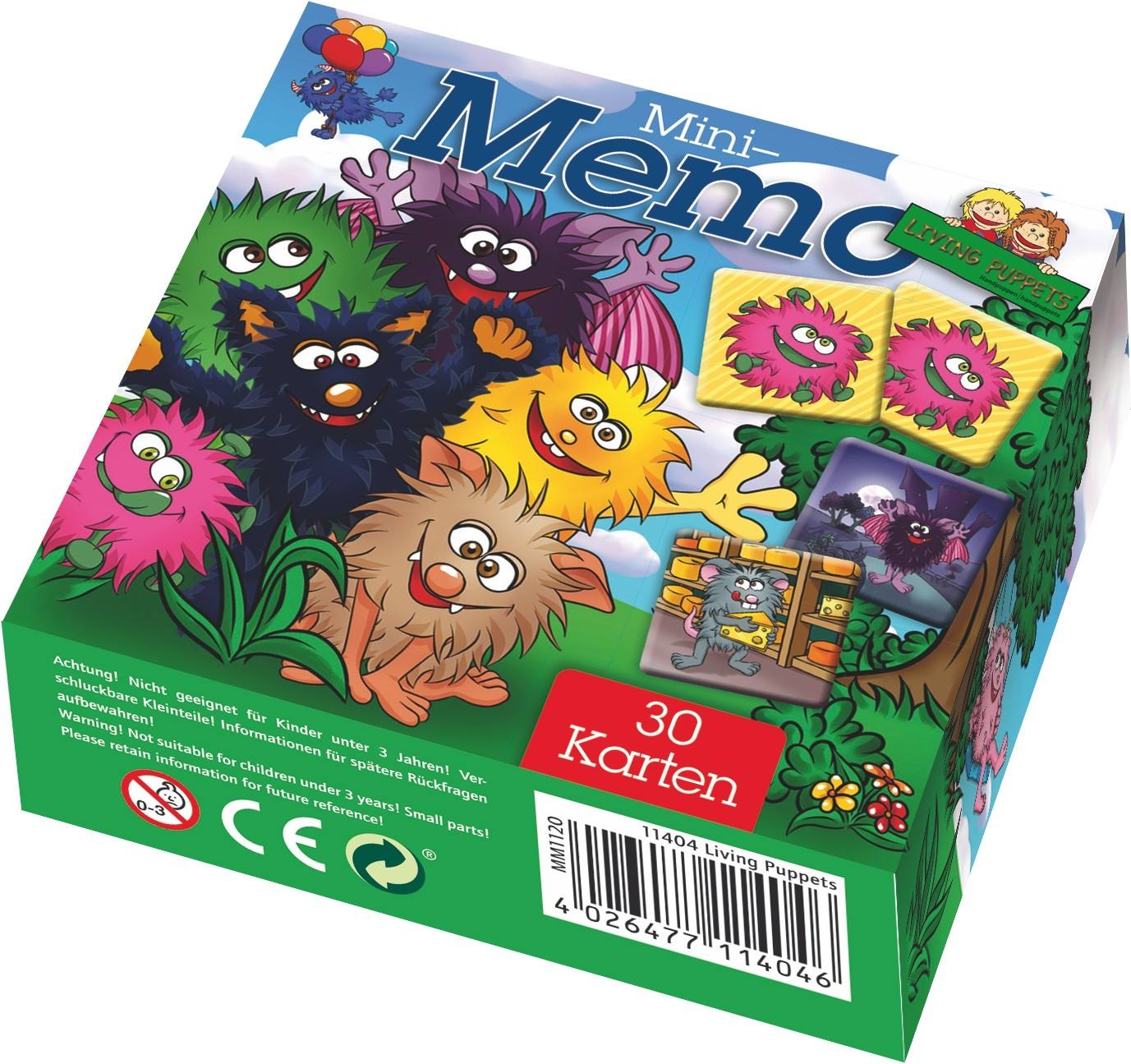LIVING PUPPETS Mini-Memo Spiel Monster! AL24