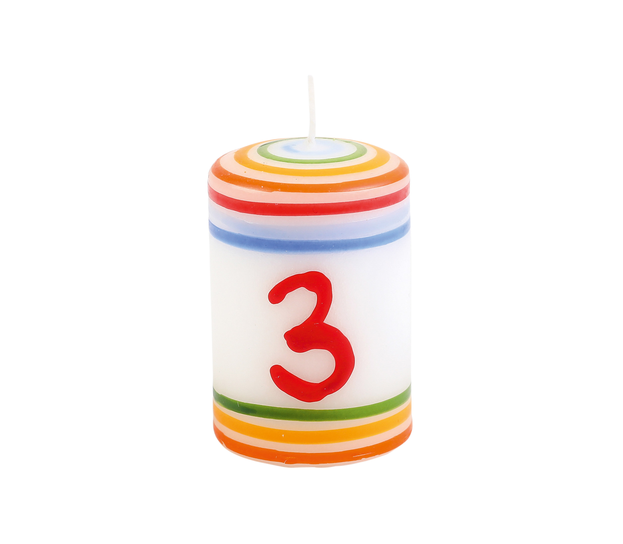 ahrens Geburtstagskerze Zahl 3, weiß