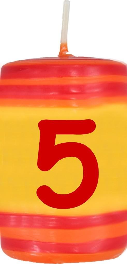 ahrens Geburtstagskerze Zahl 5 OLD GELB