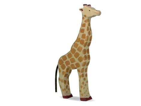Holztiger Giraffe Aus Holz – Handbemalt, Ca. 12,7x3x23,3 Cm, Ab 3 Jahren, Robustes & Sicheres Spielzeug