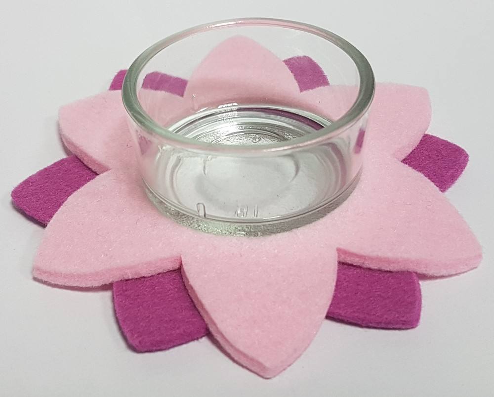 ahrens Deko-Set Blume, rosa/beere