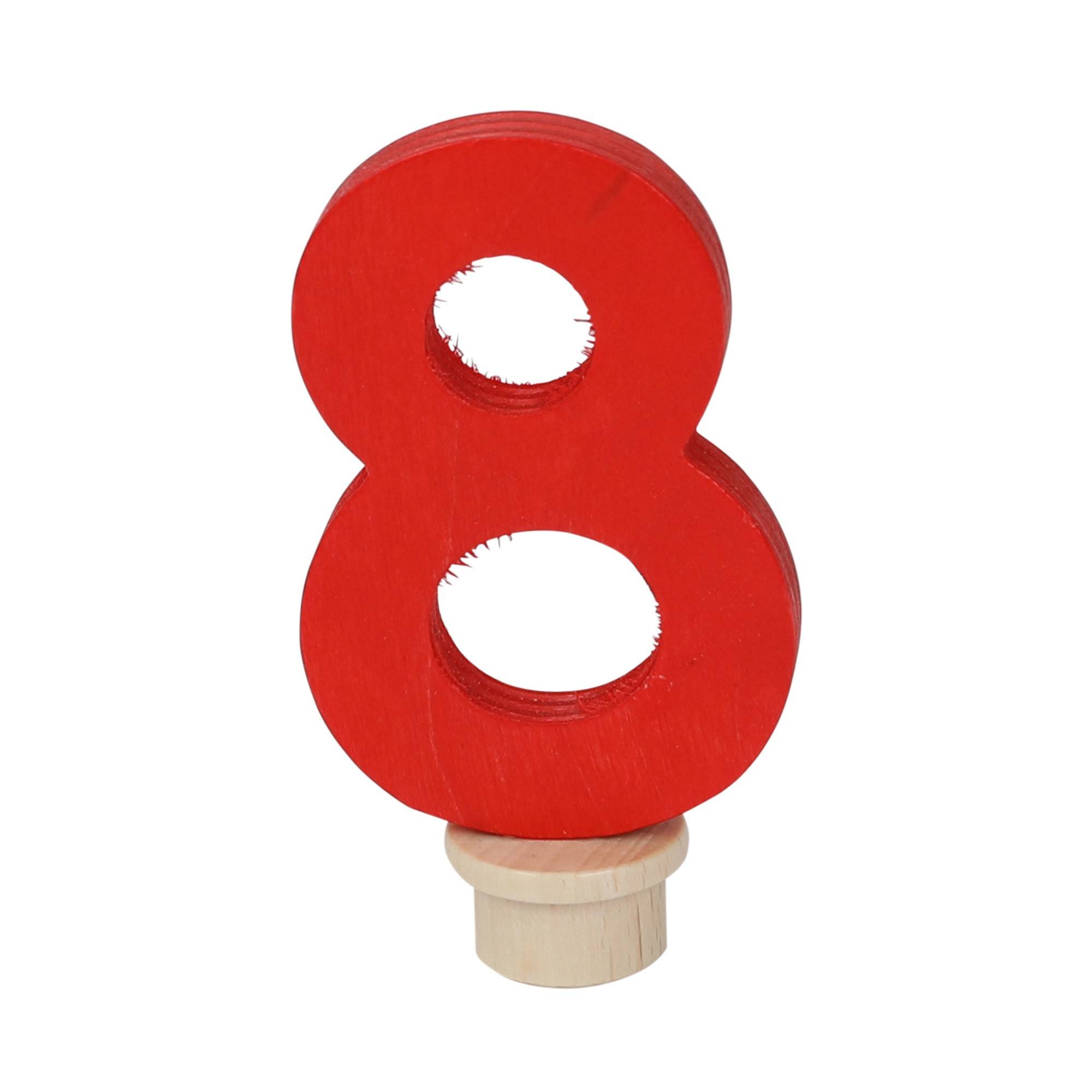 ahrens Steckfigur - Geburtstagszahl 8 aus Holz, rot AL