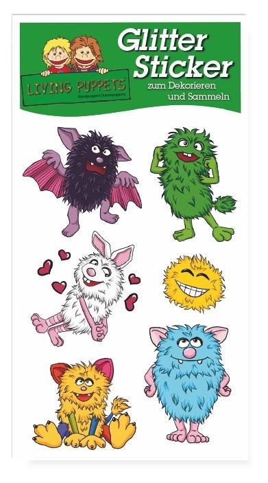 LIVING PUPPETS Glitter-Sticker Monster AL24
